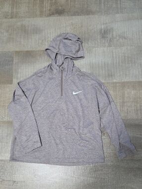 Nike Heather Lavender Quarter-Zip Hooded Pullover